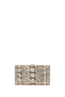 Callas Clutch in Black & White Snakeskin