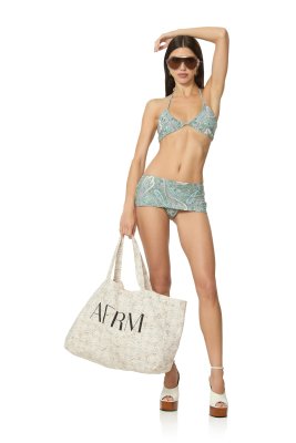 Cassis Bikini Top - Aqua Paisley