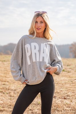 Heather Grey Pray Sweatshirt