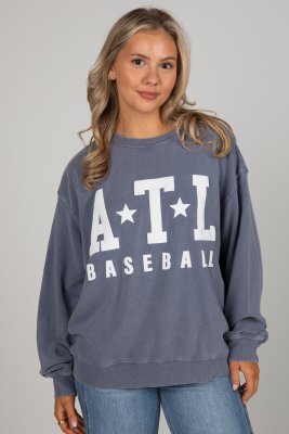 Navy ATL Star Baseball Sweatshirt