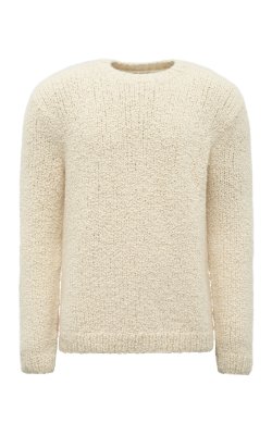 Typhon Knit Sweater in Ivory Cashmere Boucle