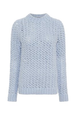 Veralune Knit Crewneck Sweater in Light Blue Welfat Cashmere
