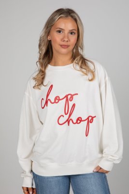 White Chop Chop Script Sweatshirt
