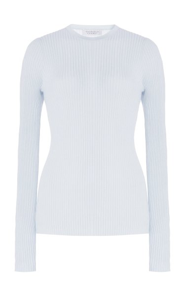 Browning Knit Sweater in Light Blue Cashmere Silk