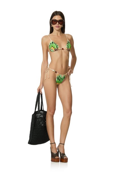 Cali Beaded Bikini Bottom - Lime Butterfly