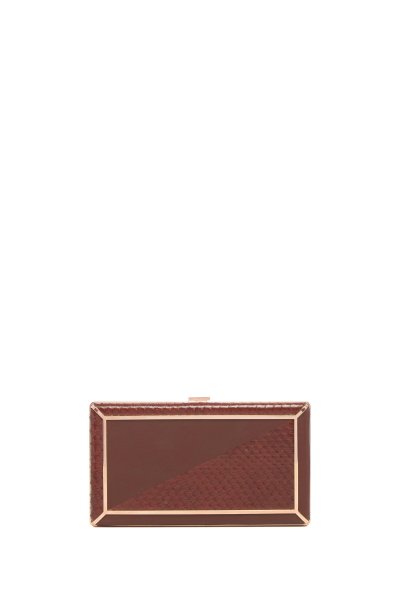 Callas Clutch in Chocolate Snakeskin & Nappa Leather