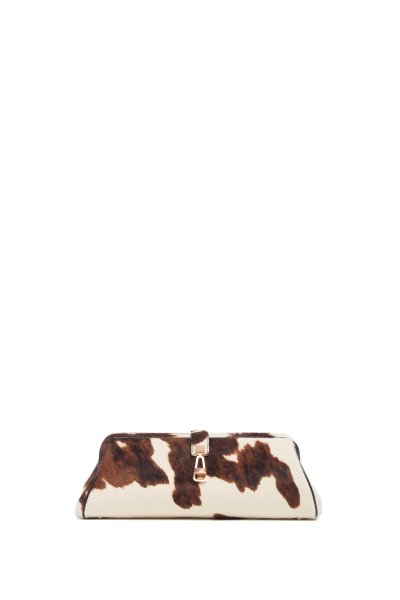 Paola Clutch in Ivory Cognac Multi Pony Hair