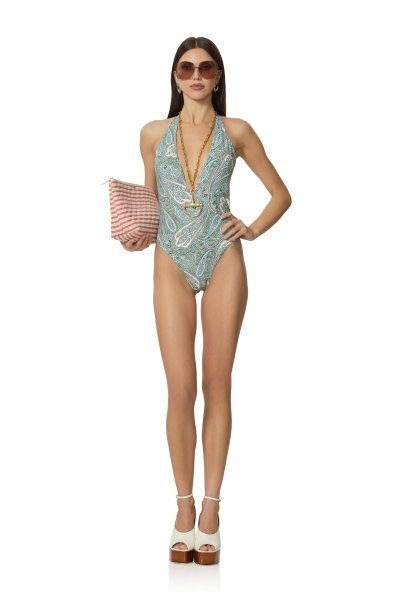 Sardina One Piece Bikini - Aqua Paisley