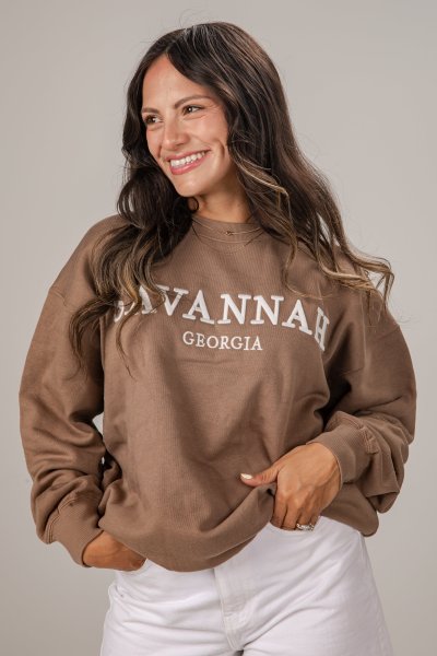 Savannah Brown Relaxed Pullover