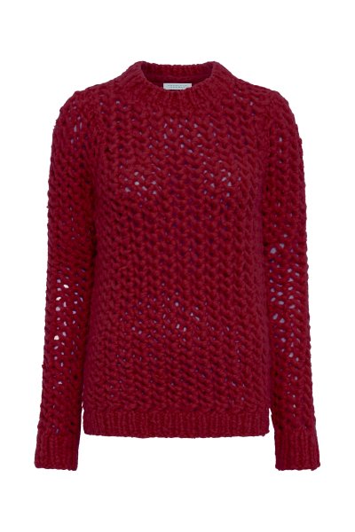 Veralune Knit Crewneck Sweater in Bordeaux Welfat Cashmere