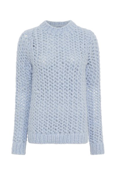 Veralune Knit Crewneck Sweater in Light Blue Welfat Cashmere