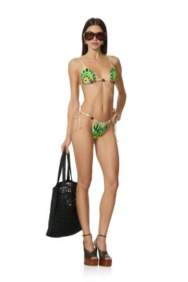 Cali Beaded Bikini Bottom - Lime Butterfly
