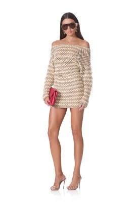 Samantha Crochet Dress - Dune Stripe